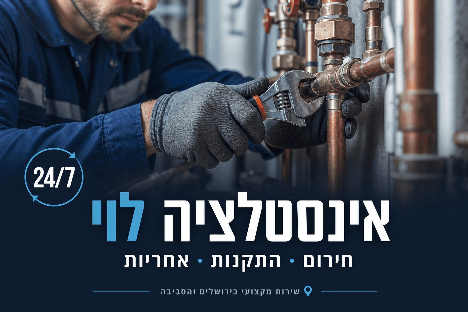 דוגמה: מודעת אינסטלציה — גרפיקה פרסומית ריבועית
